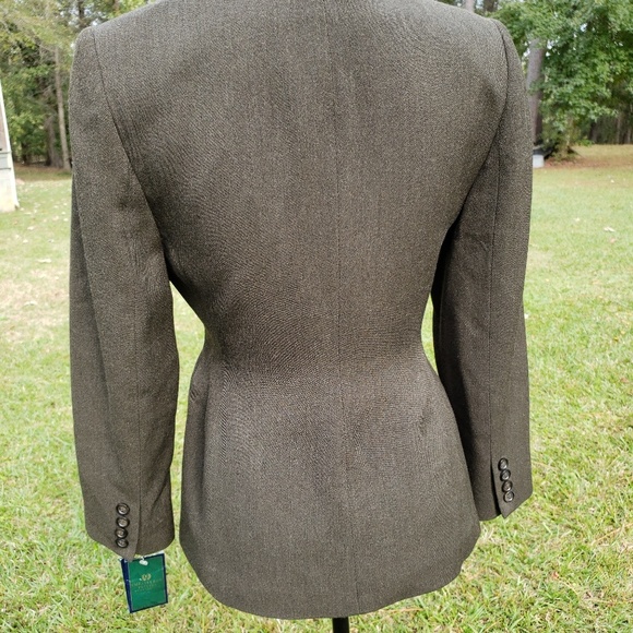 Embassy Row Petites Green Wool Blazer NWOT - Picture 4 of 7